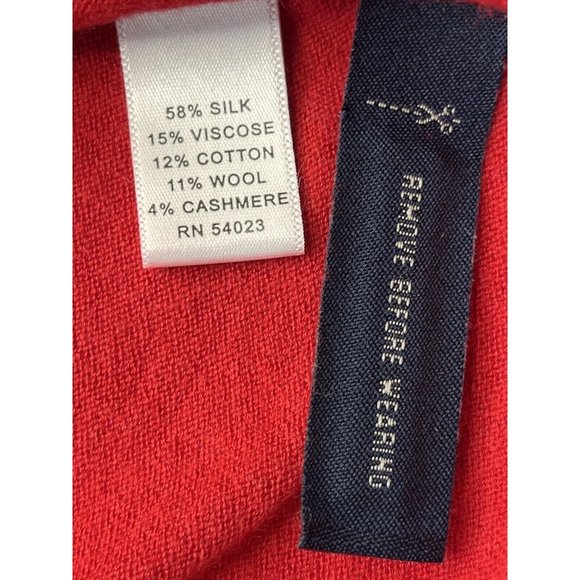 Banana Republic Women's V-Neck Sweater Small Red Silk Wool Cashmere S - Picture 6 of 8